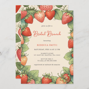 Vintag Strawberry Bridal Brunch Party Einladung