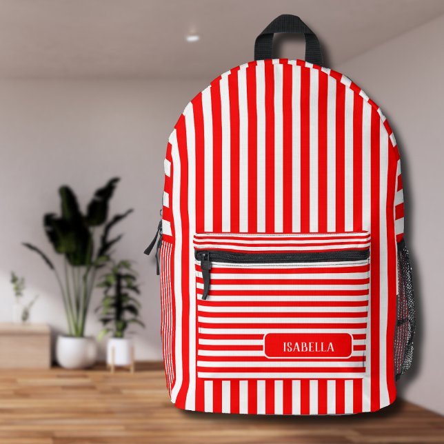 Vintag Strickname Rot Bedruckter Rucksack (Von Creator hochgeladen)