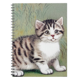 Vintag Striped Kitten Illustration Notizblock