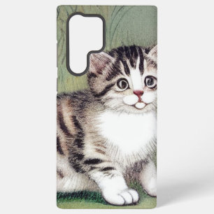 Vintag Striped Kitten Illustration Samsung Galaxy Hülle