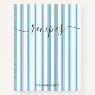 Vintag Striptes Minimalistisches Skript Benutzerde Notizbuch