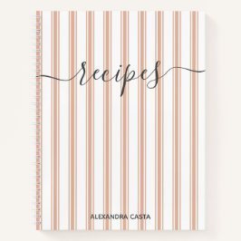 Vintag Striptes Minimalistisches Skript Benutzerde Notizbuch