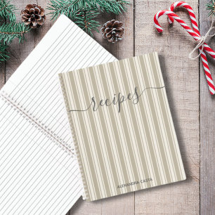 Vintag Striptes Minimalistisches Skript Benutzerde Notizbuch