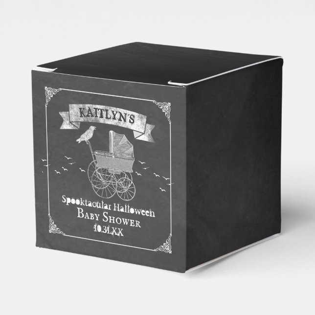 Vintag Stroller Halloween Kinderdusche Geschenkschachtel (Vorderseite)
