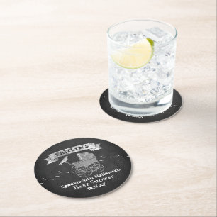 Vintag Stroller Halloween Kinderdusche Runder Pappuntersetzer