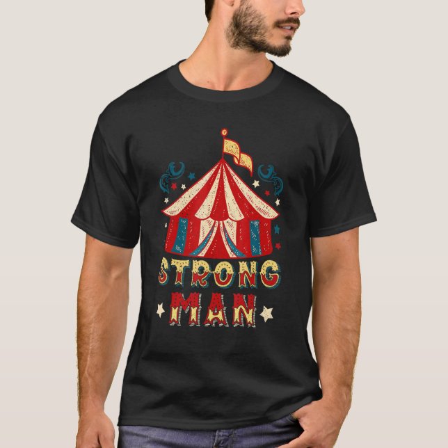 Vintag Strong Man Costume Circus T-Shirt (Vorderseite)