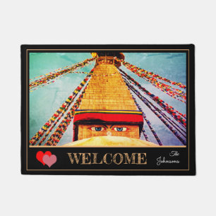 Vintag Stupa - Boudhanath, Kathmandu, Nepal Fußmatte