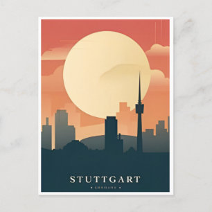 Vintag Stuttgart Deutschland Reiseallemagne Postkarte