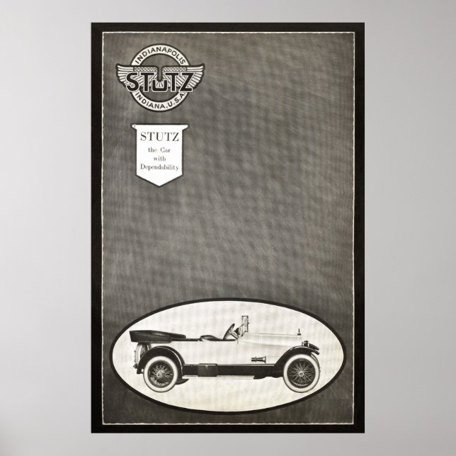 Vintag Stutz Car Ad von 1919 Poster (Vorne)