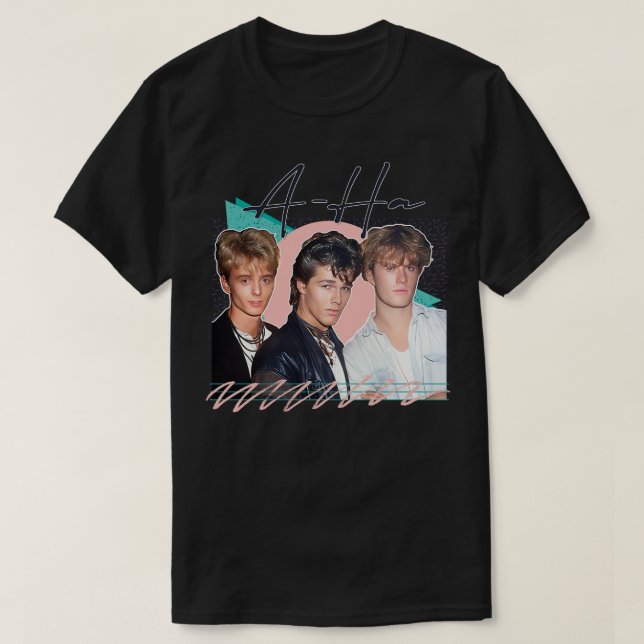 Vintag Style 80er AHa Design 1 T-Shirt (Design vorne)
