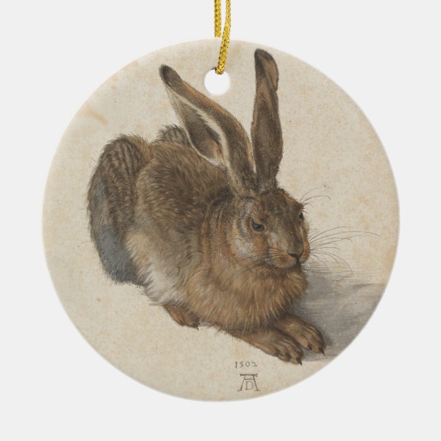 Vintag-Style Albrecht Dürer - Hare Keramik Ornament (Vorne)