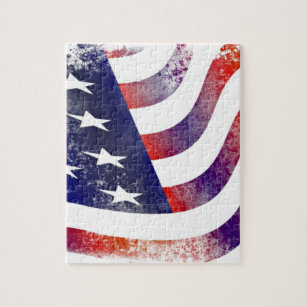 Vintag Style American Flag Puzzle