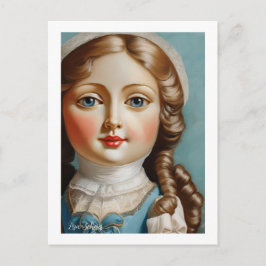 Vintag Style Art Doll Postkarte