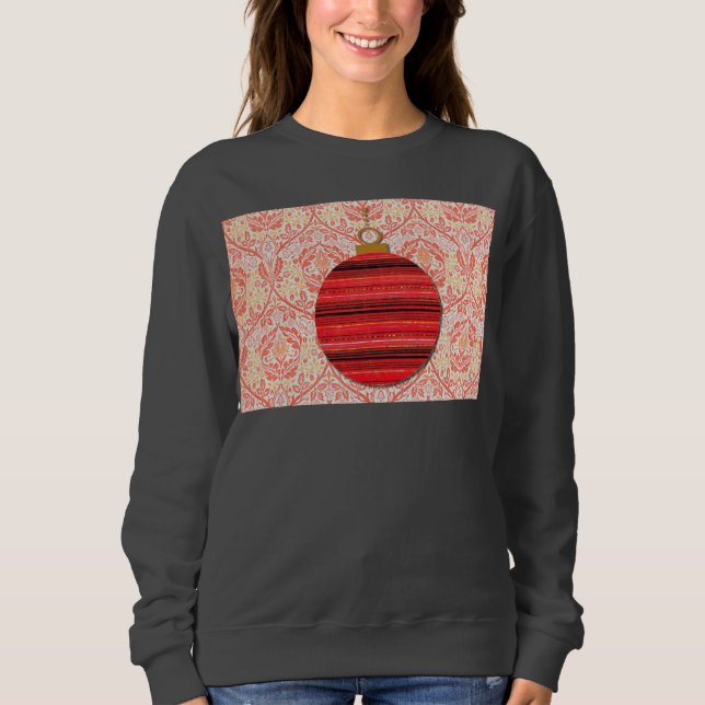 Vintag Style Art Weihnachtsschmuck Sweatshirt (Vorderseite)