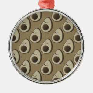 Vintag Style Avocado Pattern Silbernes Ornament