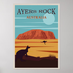 Vintag Style Ayers Rock Australia Reisen Poster