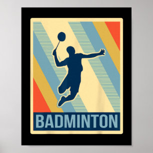 Vintag Style Badminton T Shirt Poster