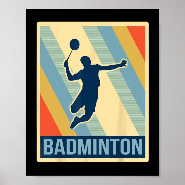 Vintag Style Badminton T Shirt Poster (Vorne)