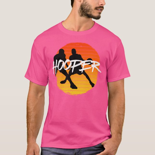 Vintag Style Basketball Hooper Sunset T-Shirt (Vorderseite)