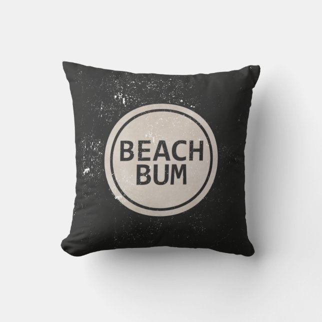 Vintag Style Beach Bum Beach Tag Pillow Kissen (Vorderseite)