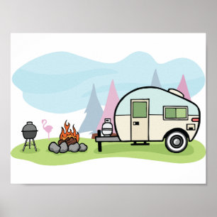 Vintag Style Camper Poster