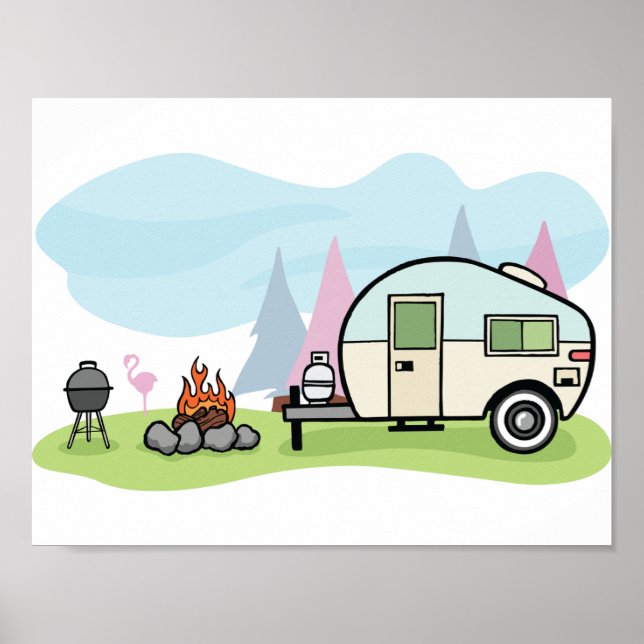 Vintag Style Camper Poster (Vorne)