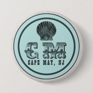Vintag Style Cape May NJ Beach Tag Button