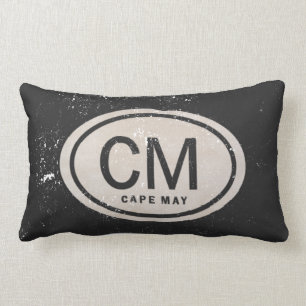 Vintag Style Cape May NJ Beach Tag Pillow Lendenkissen