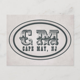 Vintag Style Cape May NJ Beach Tag Postkarte
