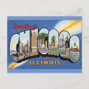 Vintag Style Chicago Illinois Postcard Postkarte