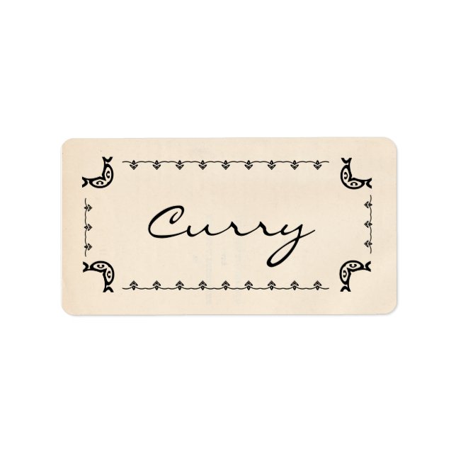 Vintag Style Curry Herb Labels Adressaufkleber (Vorne)