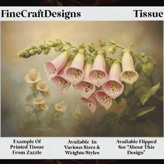 Vintag Style Foxglove Illustration EG1R Decoupage Seidenpapier