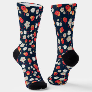 Vintag Style Fun Blume Crazy Socks Socken