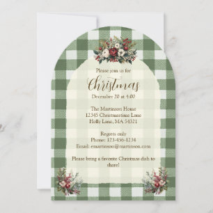 Vintag Style Gingham Florals Christmas Arch Einladung