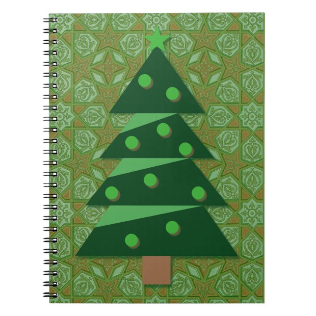 Vintag Style Green Christmas Tree Journal Notizblock (Vorderseite)