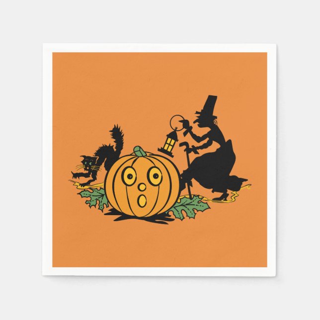 Vintag Style Halloween-Party Napkin Serviette (Vorderseite)