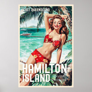 Vintag Style Hamilton Island Travel Poster