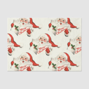Vintag Style Happy Santa Claus Reading Seidenpapier
