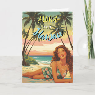 Vintag Style Hawaiian Travel Aloha aus Hawaii Karte