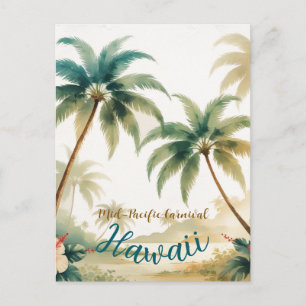 Vintag Style Hawaiian Travel Honolulu Feiertagspostkarte