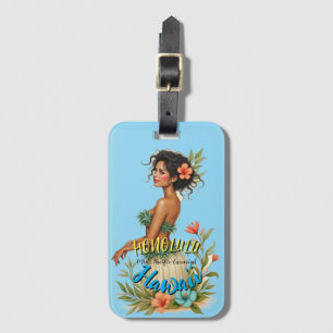 Vintag Style Hawaiian Travel Honolulu Hula Girl Gepäckanhänger