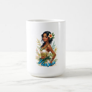 Vintag Style Hawaiian Travel Honolulu Hula Girl Kaffeetasse