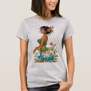 Vintag Style Hawaiian Travel Honolulu Hula Girl T-Shirt