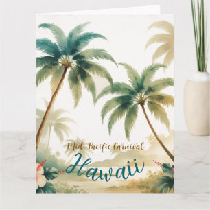 Vintag Style Hawaiian Travel Honolulu Karte