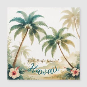 Vintag Style Hawaiian Travel Honolulu Magnetkarte