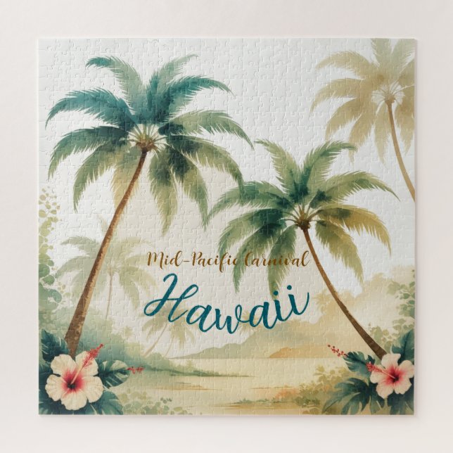 Vintag Style Hawaiian Travel Honolulu Puzzle (Vertikal)