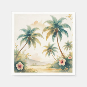 Vintag Style Hawaiian Travel Honolulu Serviette