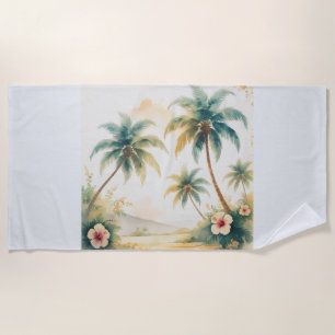Vintag Style Hawaiian Travel Honolulu Strandtuch