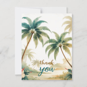 Vintag Style Hawaiian Travel Honolulu Vielen Dank Postkarte