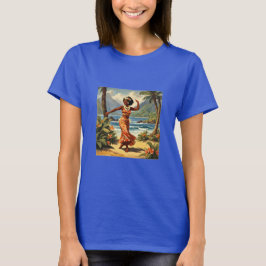 Vintag Style Hawaiian Travel Hula Girl Dancing T-Shirt